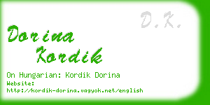 dorina kordik business card